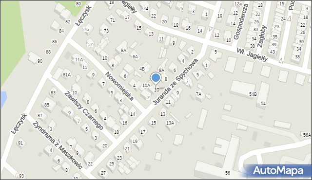 Ostrołęka, Juranda ze Spychowa, 10, mapa Ostrołęka