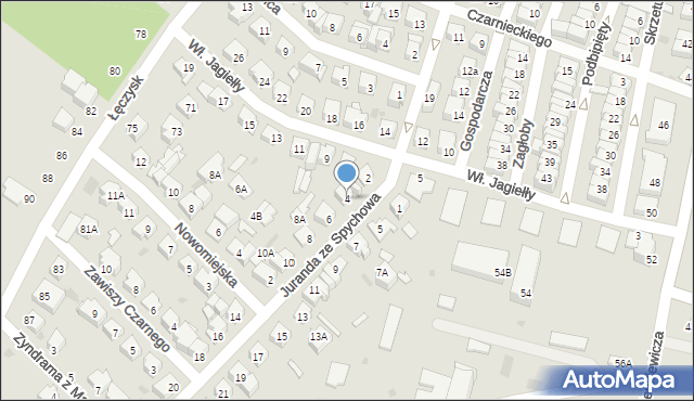 Ostrołęka, Juranda ze Spychowa, 4, mapa Ostrołęka