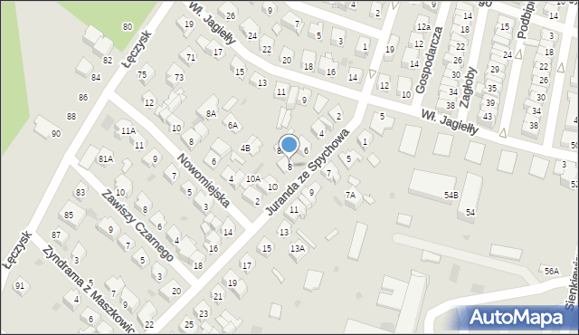 Ostrołęka, Juranda ze Spychowa, 8, mapa Ostrołęka