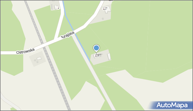 Ostrów, Jurajska, 129, mapa Ostrów