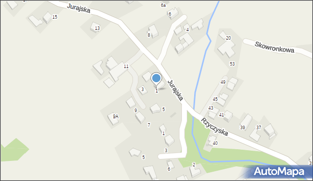 Pękowice, Jurajska, 1, mapa Pękowice