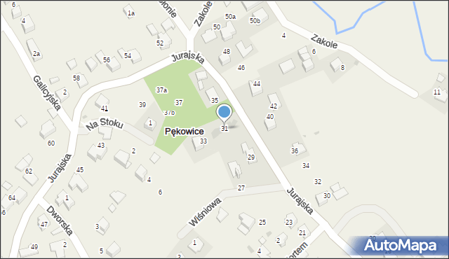 Pękowice, Jurajska, 31, mapa Pękowice