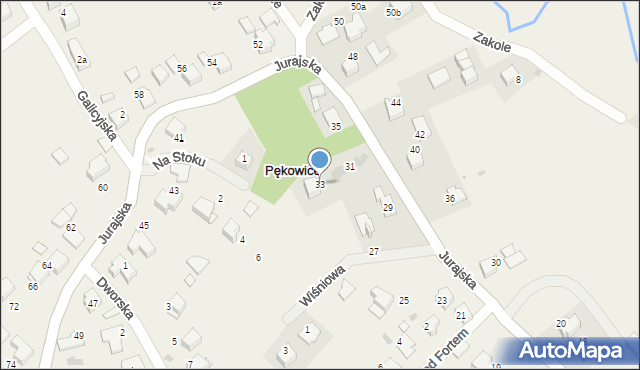 Pękowice, Jurajska, 33, mapa Pękowice