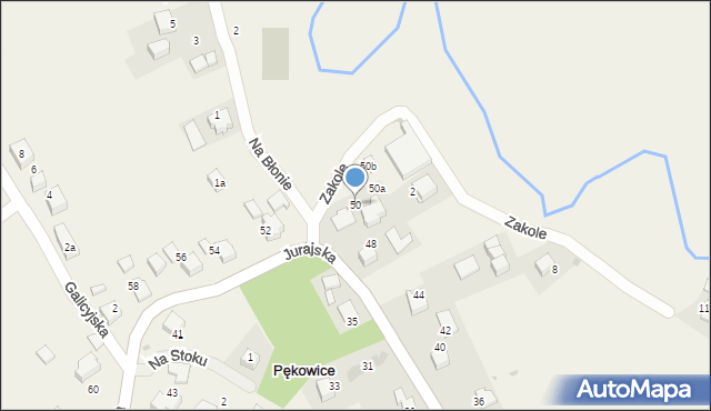 Pękowice, Jurajska, 50, mapa Pękowice