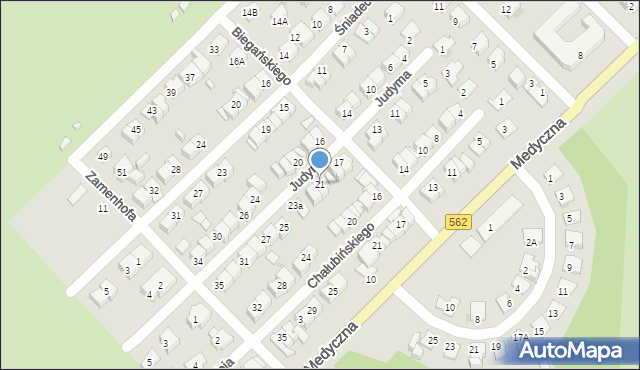 Płock, Judyma, dr., 21, mapa Płock