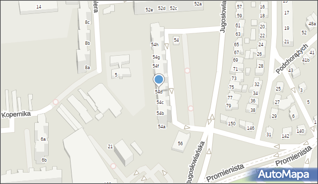 Poznań, Jugosłowiańska, 54d, mapa Poznania