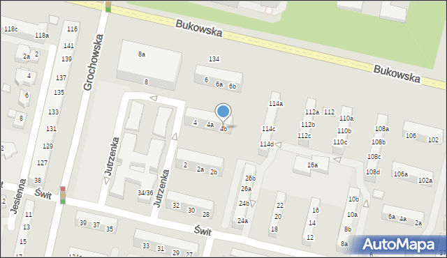 Poznań, Jutrzenka, 4b, mapa Poznania