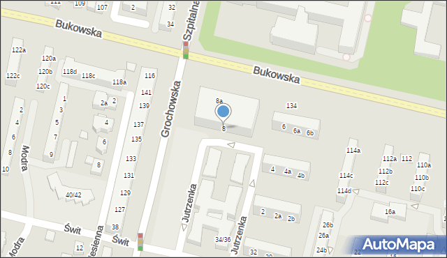 Poznań, Jutrzenka, 8, mapa Poznania