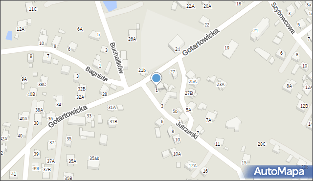 Rybnik, Jutrzenki, 1, mapa Rybnika