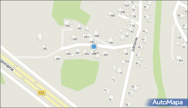 Rybnik, Jutrzenki, 68E, mapa Rybnika