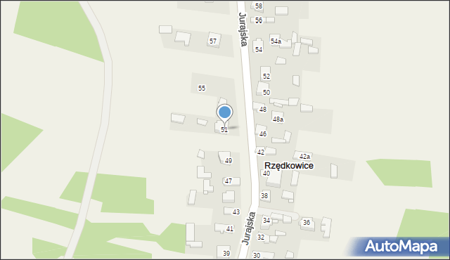 Rzędkowice, Jurajska, 51, mapa Rzędkowice