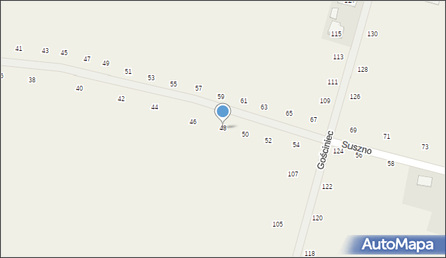 Suszno, Jutrzenki, 48, mapa Suszno