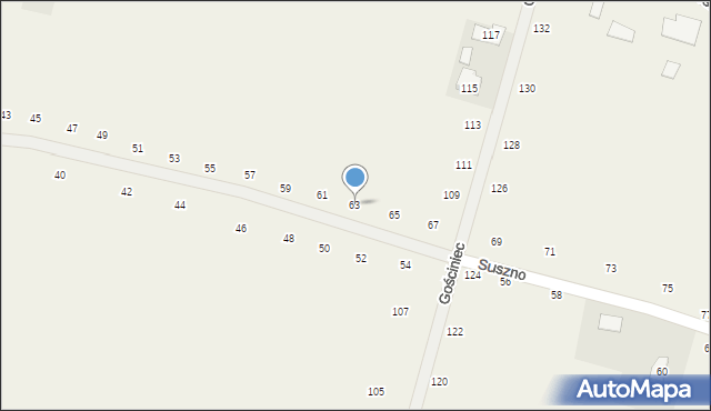 Suszno, Jutrzenki, 63, mapa Suszno