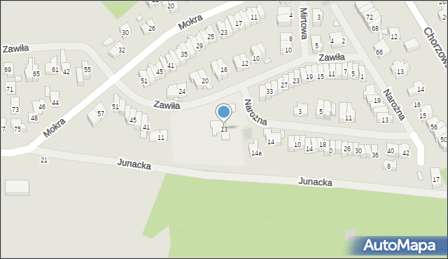 Szczecin, Junacka, 13, mapa Szczecina