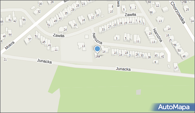 Szczecin, Junacka, 14a, mapa Szczecina