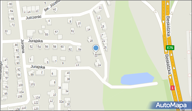 Tychy, Jutrzenki, 22, mapa Tychów