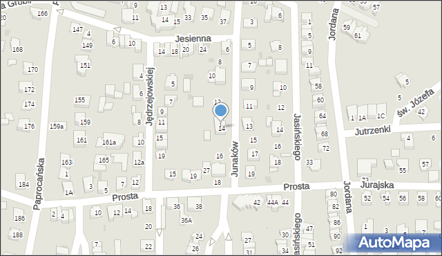 Tychy, Junaków, 14, mapa Tychów