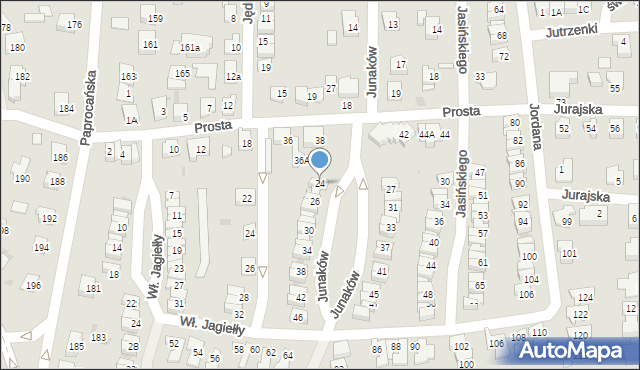 Tychy, Junaków, 24, mapa Tychów