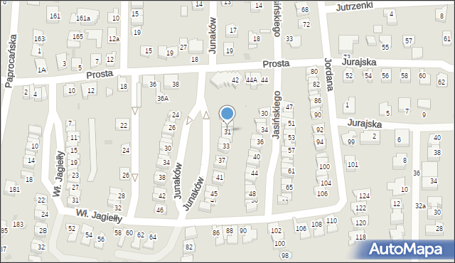 Tychy, Junaków, 31, mapa Tychów