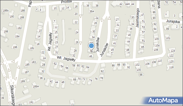Tychy, Junaków, 44, mapa Tychów