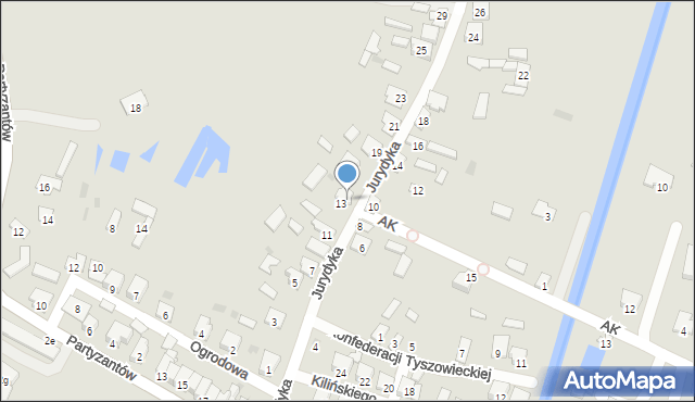 Tyszowce, Jurydyka, 15, mapa Tyszowce