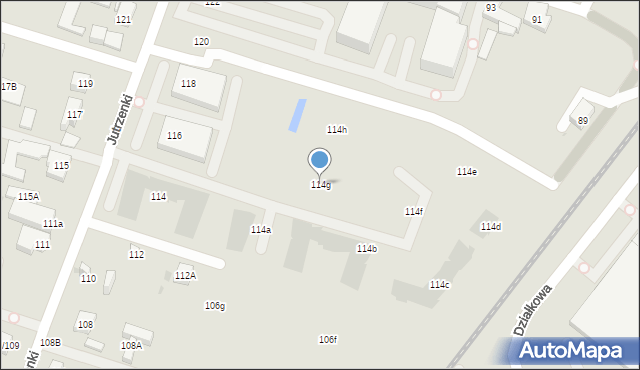 Warszawa, Jutrzenki, 114g, mapa Warszawy