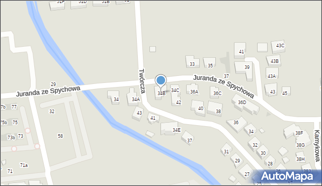 Warszawa, Juranda ze Spychowa, 34B, mapa Warszawy