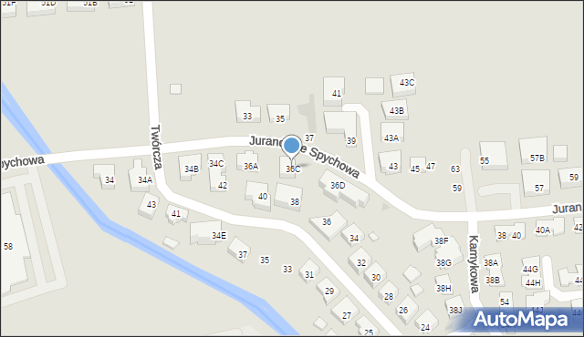 Warszawa, Juranda ze Spychowa, 36C, mapa Warszawy