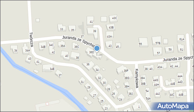 Warszawa, Juranda ze Spychowa, 36E, mapa Warszawy