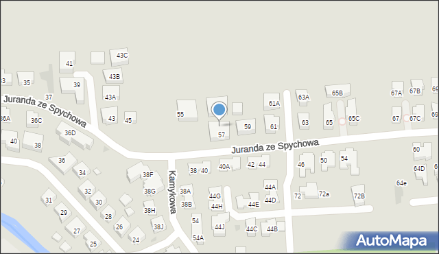 Warszawa, Juranda ze Spychowa, 57A, mapa Warszawy