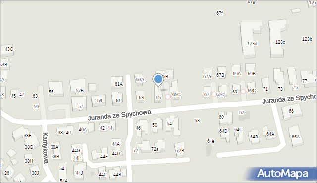 Warszawa, Juranda ze Spychowa, 65A, mapa Warszawy