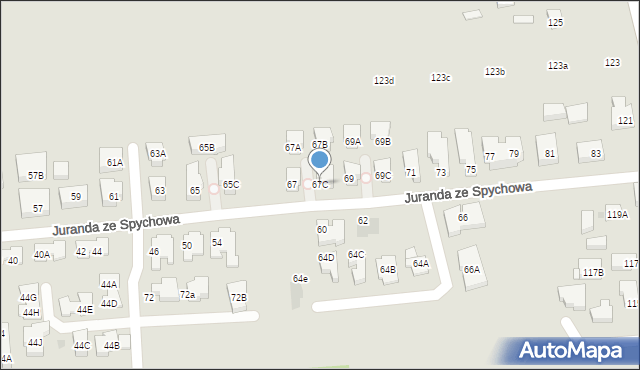 Warszawa, Juranda ze Spychowa, 67C, mapa Warszawy