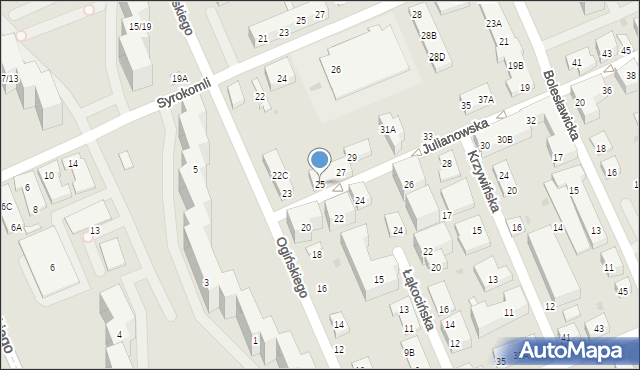 Warszawa, Julianowska, 25, mapa Warszawy