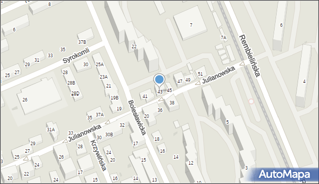 Warszawa, Julianowska, 43, mapa Warszawy