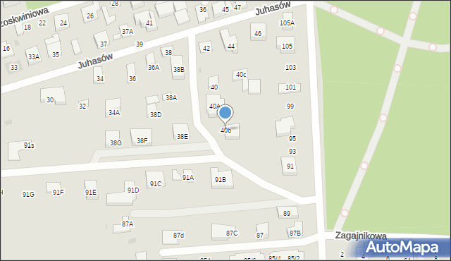 Warszawa, Juhasów, 40b, mapa Warszawy