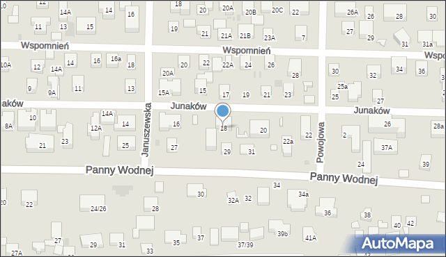 Warszawa, Junaków, 18, mapa Warszawy