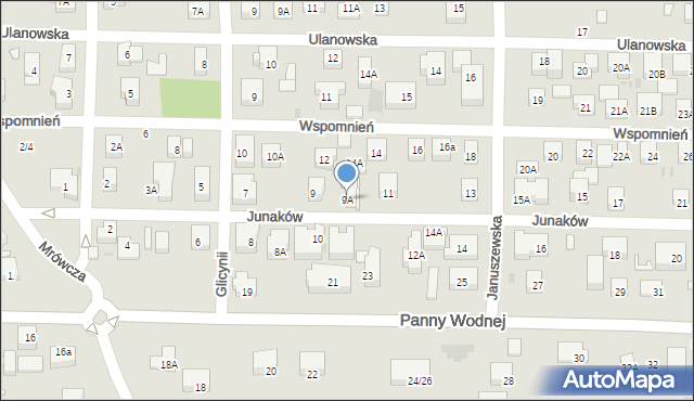 Warszawa, Junaków, 9A, mapa Warszawy