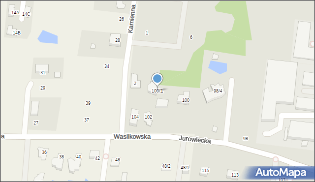 Wasilków, Jurowiecka, 100/1, mapa Wasilków