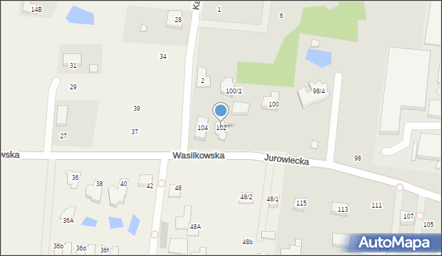 Wasilków, Jurowiecka, 102, mapa Wasilków