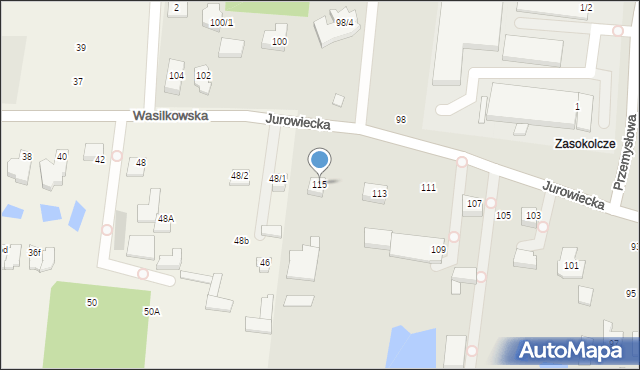 Wasilków, Jurowiecka, 115, mapa Wasilków