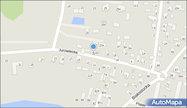 Wasilków, Jurowiecka, 22, mapa Wasilków