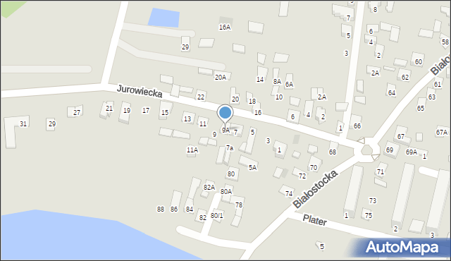 Wasilków, Jurowiecka, 9A, mapa Wasilków