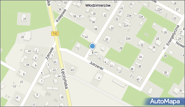 Włodzimierzów, Jutrzenki, 5, mapa Włodzimierzów