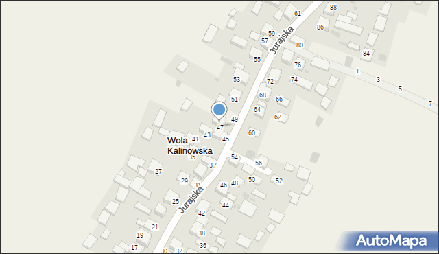 Wola Kalinowska, Jurajska, 47, mapa Wola Kalinowska