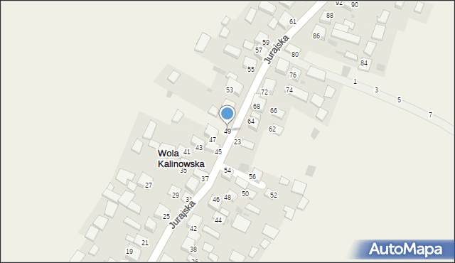 Wola Kalinowska, Jurajska, 49, mapa Wola Kalinowska