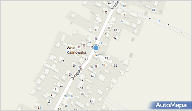 Wola Kalinowska, Jurajska, 54, mapa Wola Kalinowska