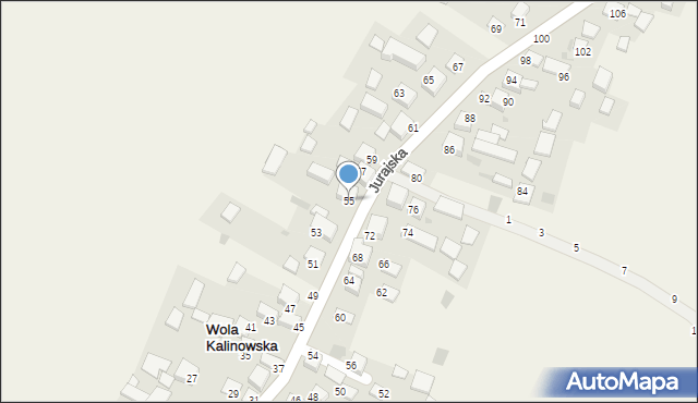 Wola Kalinowska, Jurajska, 55, mapa Wola Kalinowska