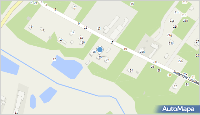 Wólka Lesiewska, Julianów Lesiewski, 20, mapa Wólka Lesiewska