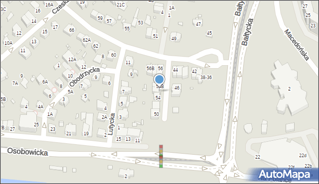 Wrocław, Jugosłowiańska, 54A, mapa Wrocławia