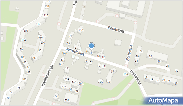 Wrocław, Jutrosińska, 8, mapa Wrocławia